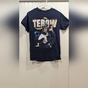 Men's Reebok Tim Teebow Denver Broncos Size S Navy Graphic Shirt NFL